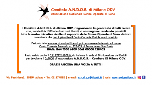 CONTO CORRENTE POSTALE NON PIÙ ATTIVO - IBAN (CORRETTO) VALIDO PER DONAZIONI LIBERALI